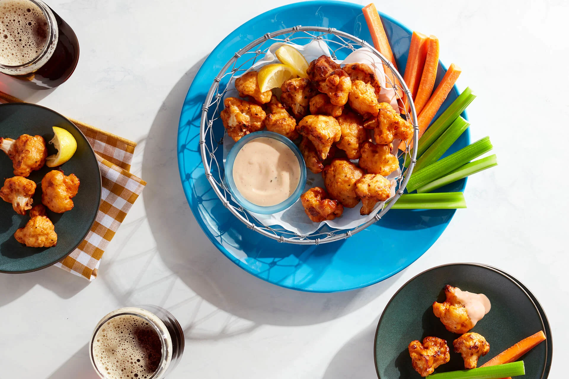 Vegan Air Fryer Buffalo Ranch Cauliflower