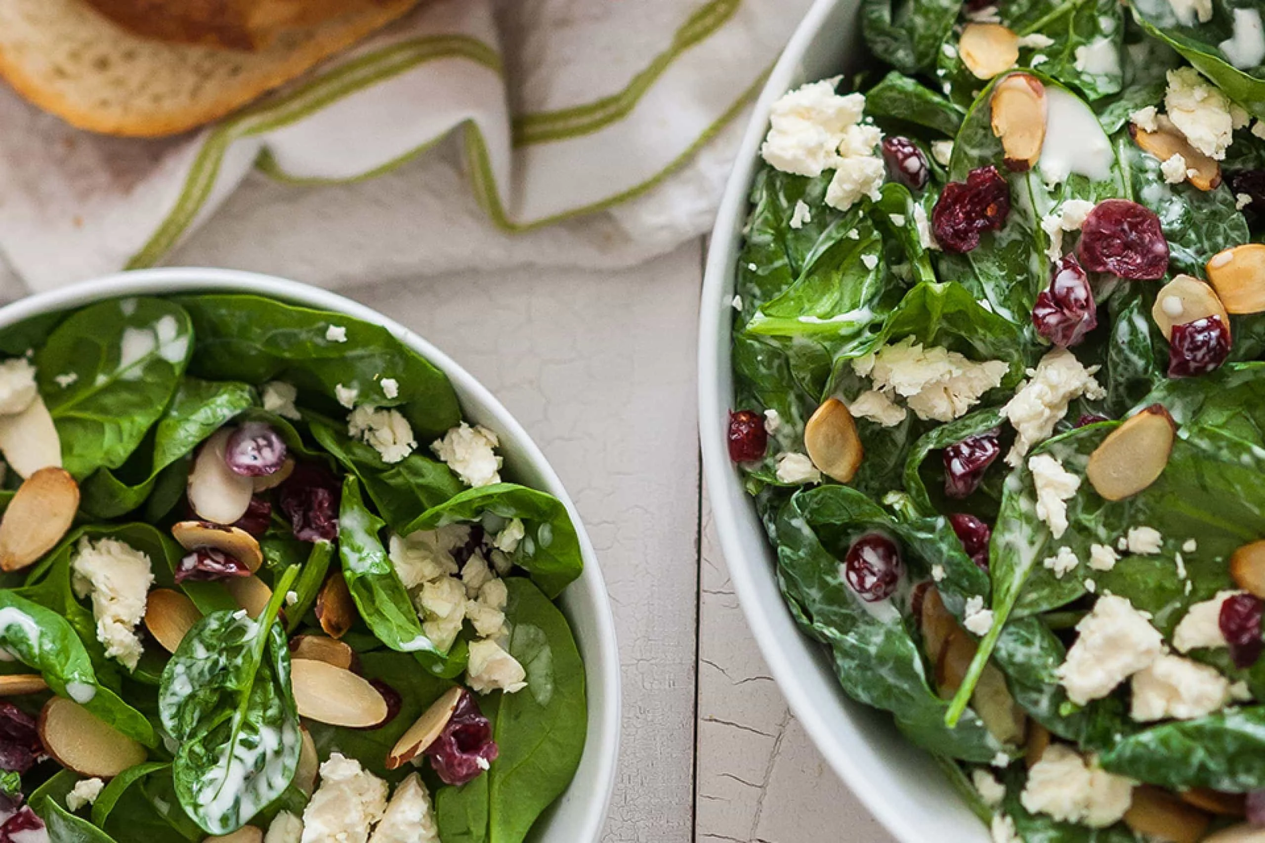 Cranberry Almond Spinach Salad