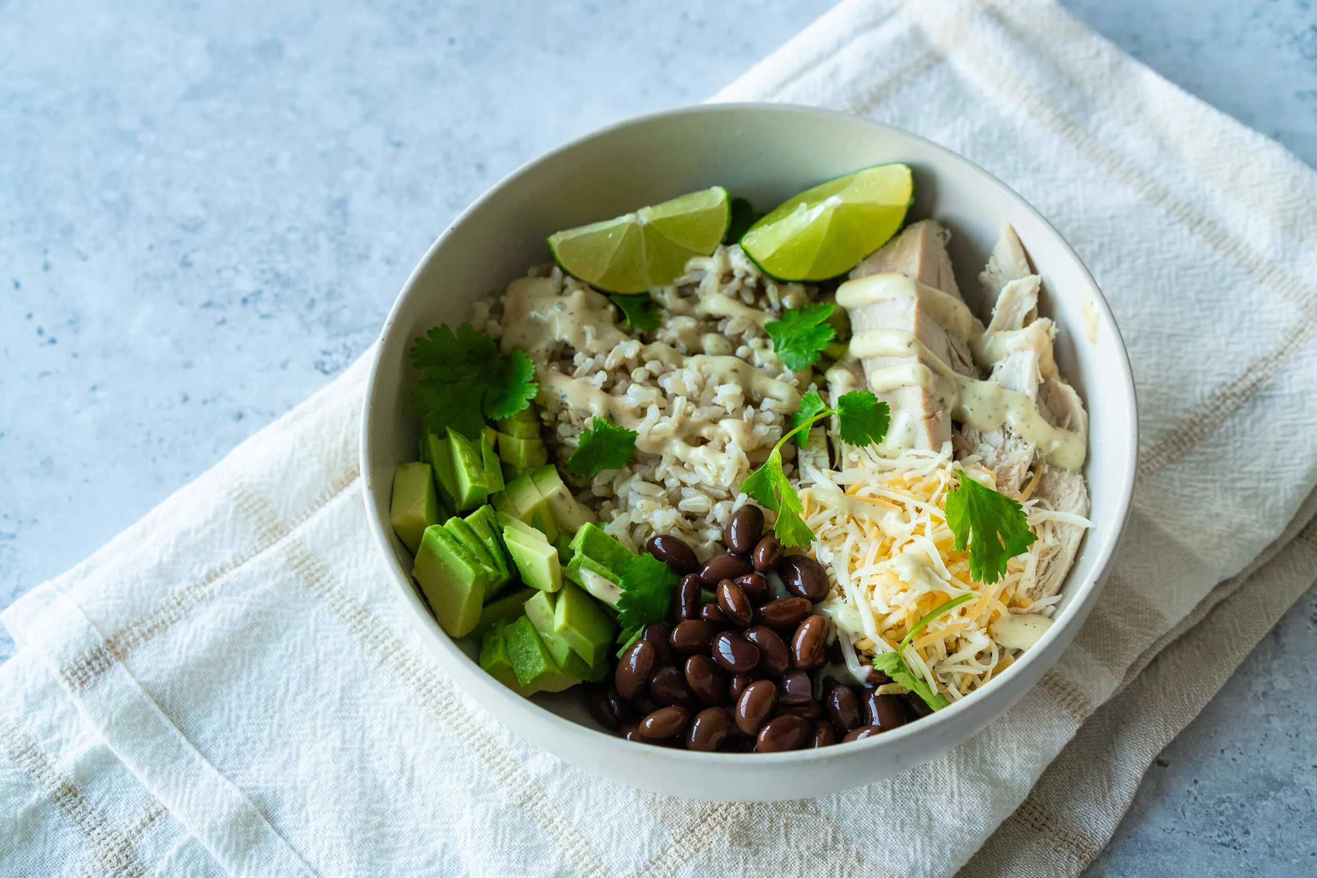 Cilantro Lime Chicken Burrito Bowls