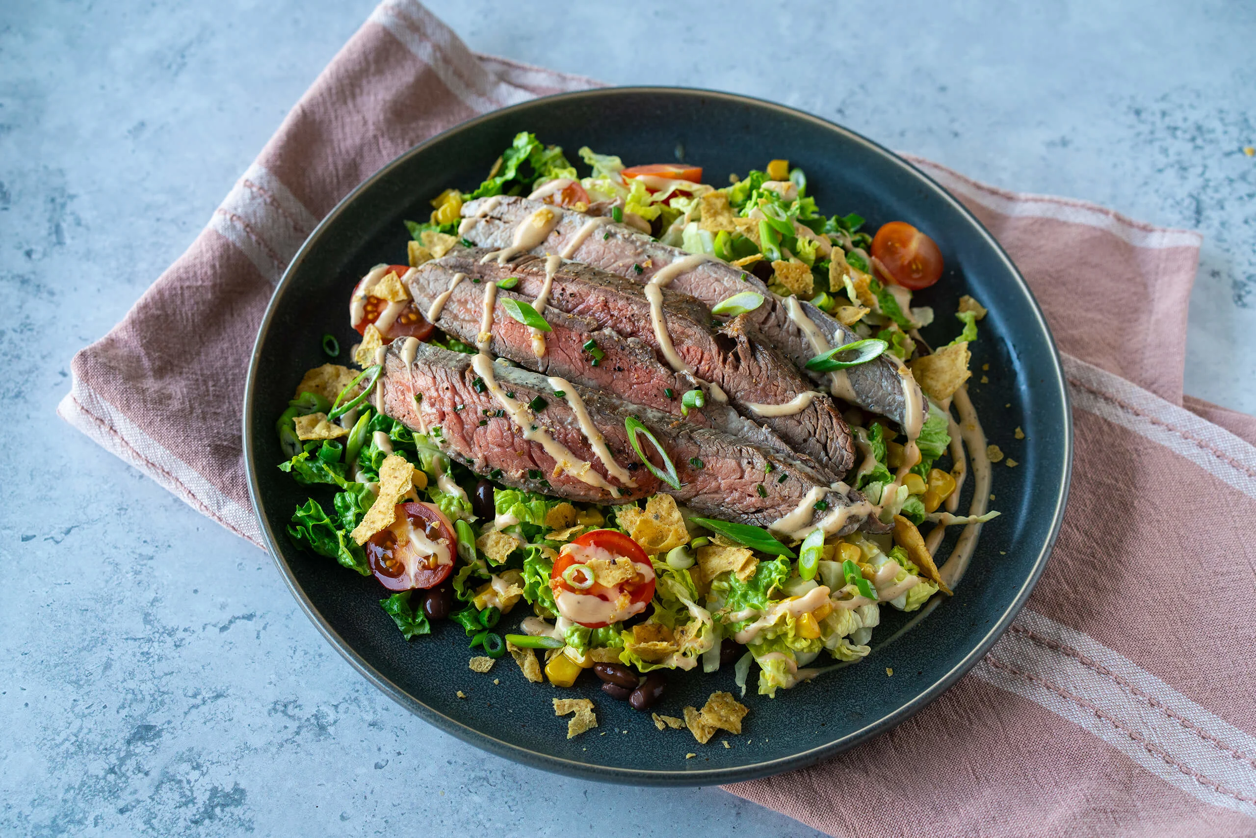 Creamy BBQ Ranch Steak Salad