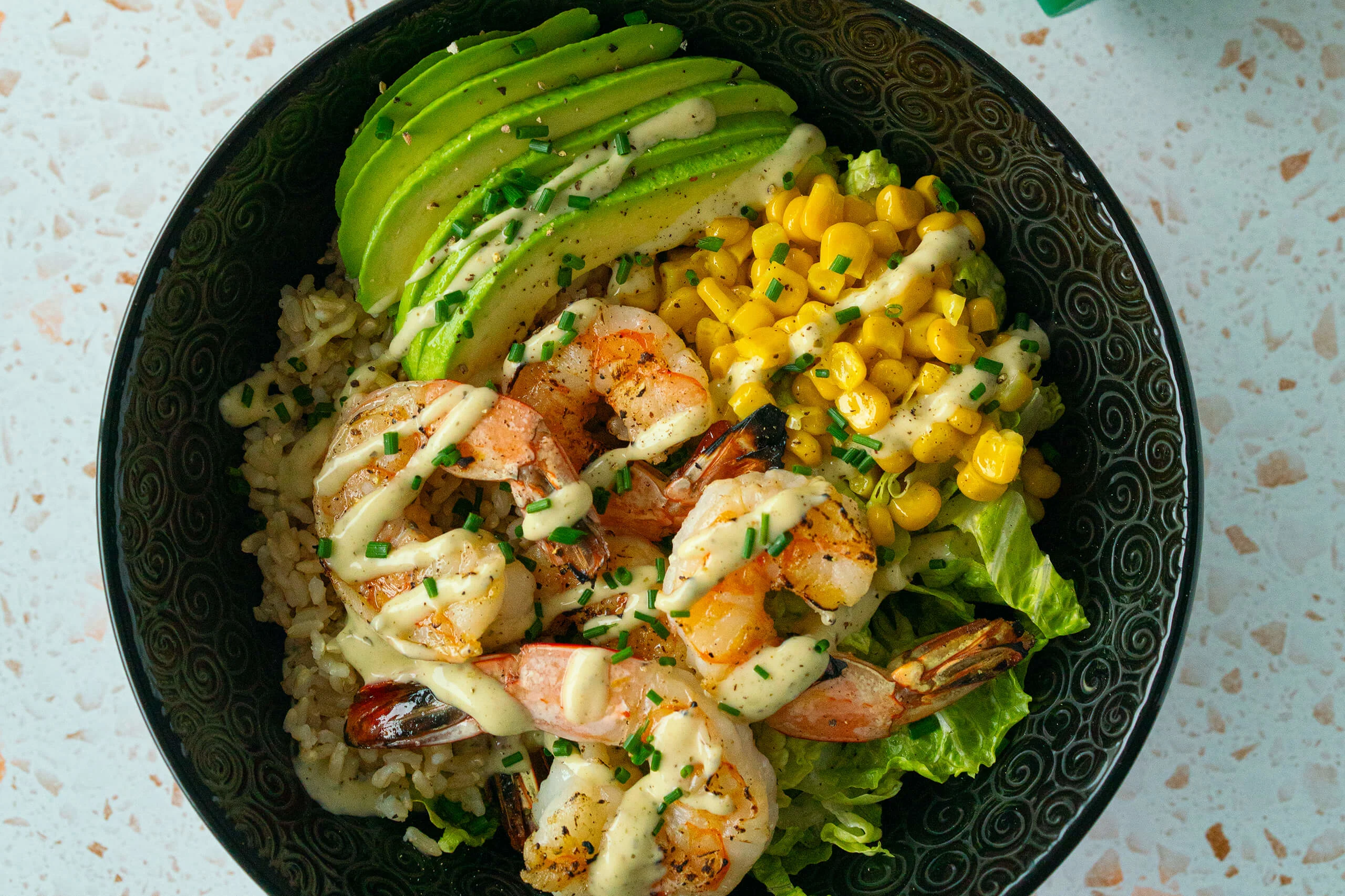 Cilantro Lime Grilled Shrimp Bowls