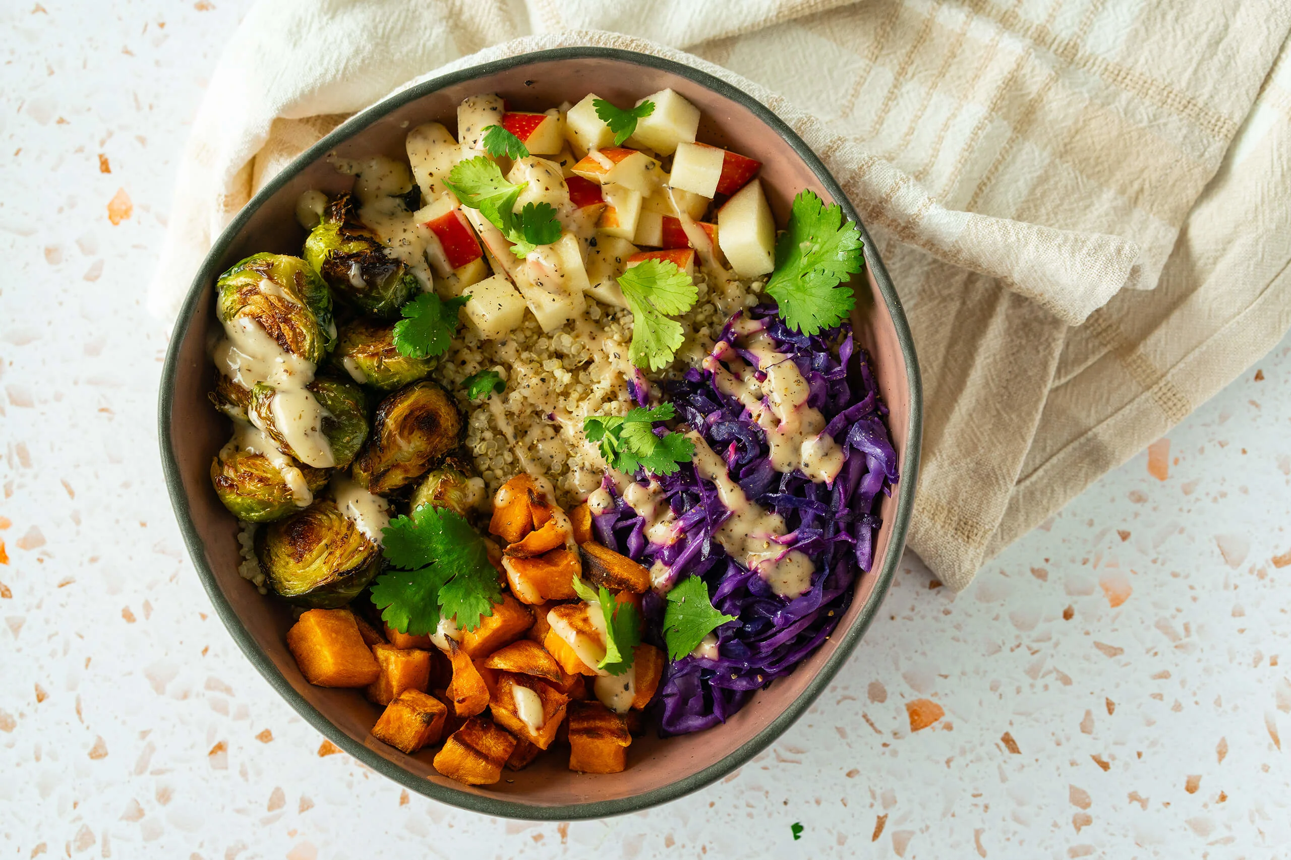 Black Pepper Roasted Winter Vegetable Quinoa Bowls