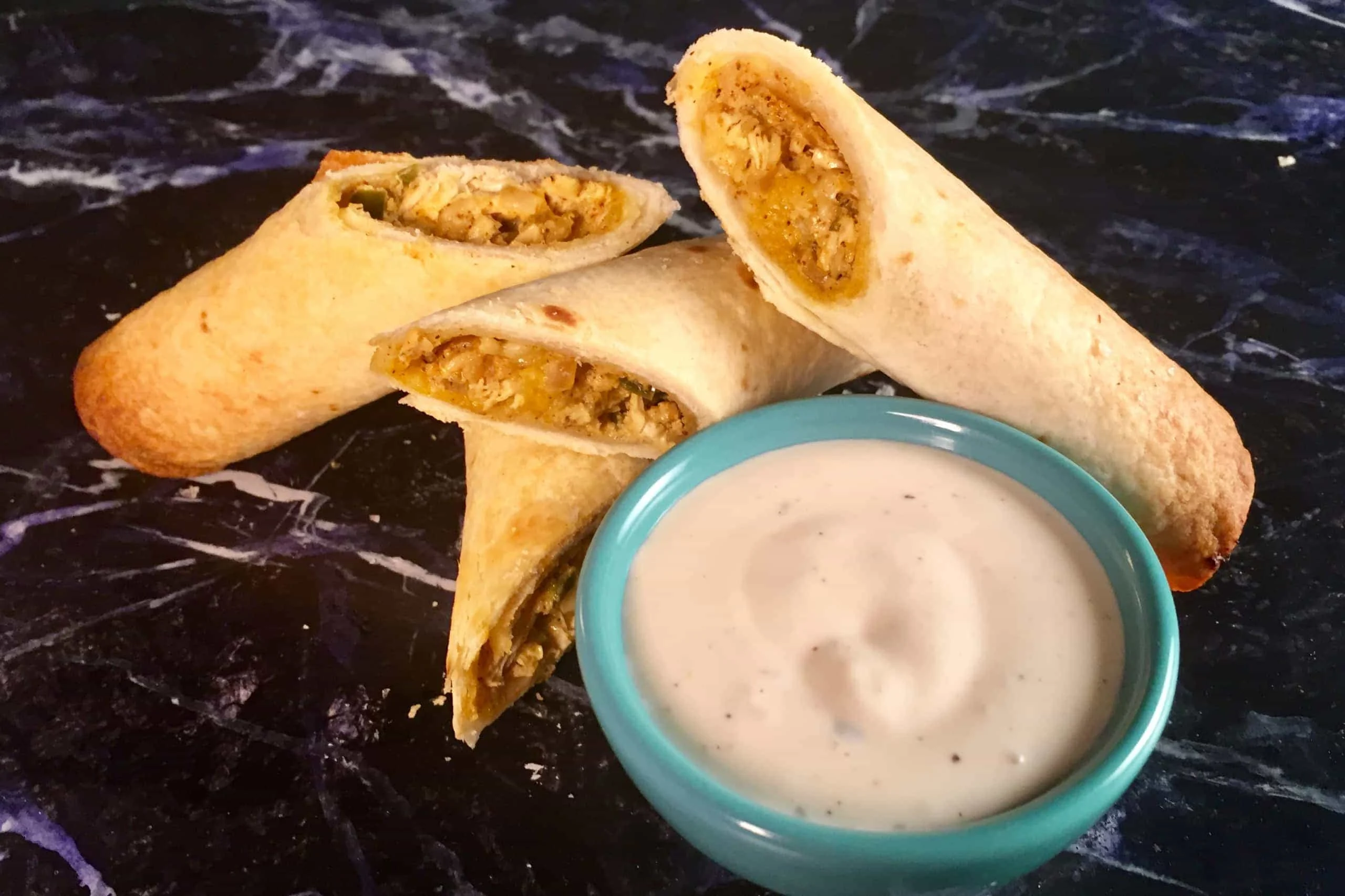 Spicy Cheesy Chicken Taquitos